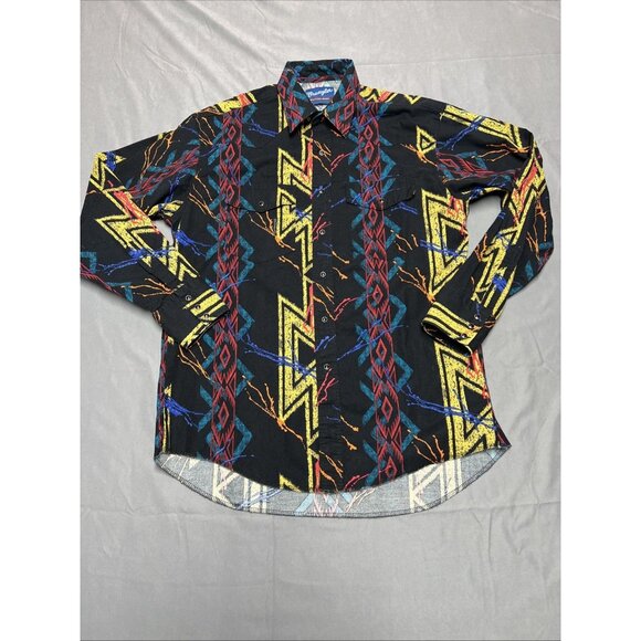 Wrangler Western Shirt Womens Size XL Aztec Pearl Snap Long Sleeve Button Down - Picture 1 of 16